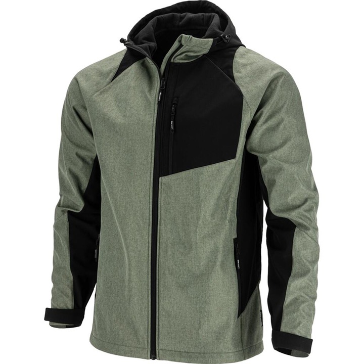 Jacheta Elastica Cu Gluga / Gri-verzui - Xl