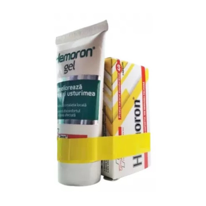 Pachet Hemoron Farma Class - 40 capsule + Gel 100 ml, suport pentru circulația sangvină, efect calmant, natural