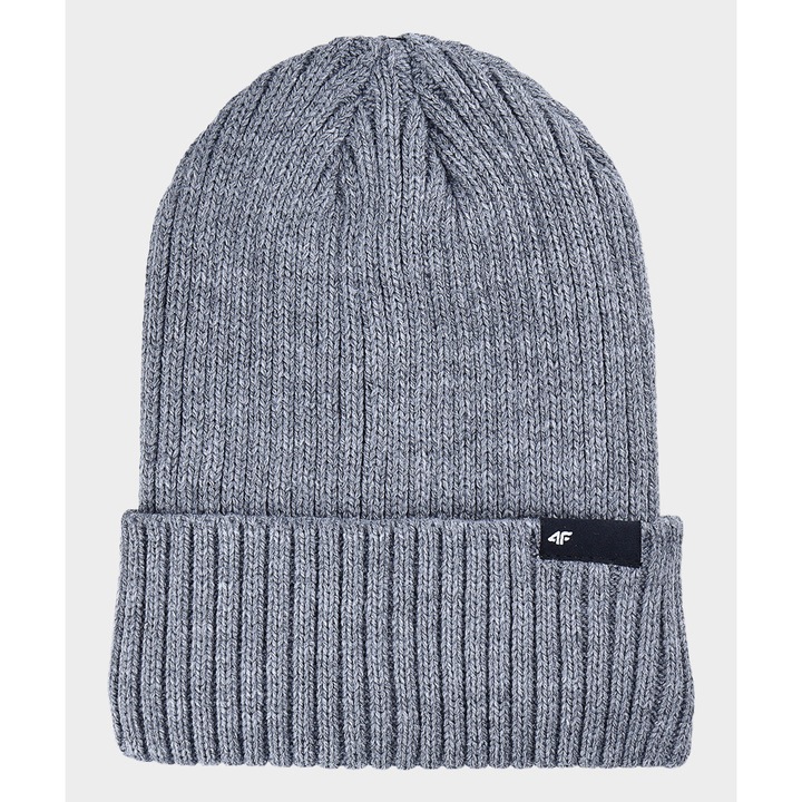 Зимна шапка за мъже 4F Beanie Сива, Двуслойна, Thinsulate, Unisex Sportstyle, Акрил
