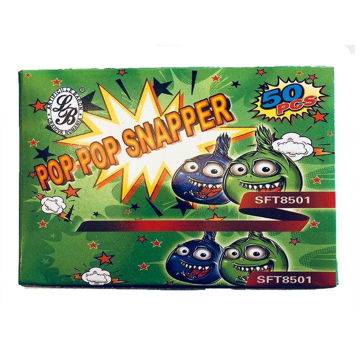 Artificii Le Baron Pop Pop Snappers URIAS 50 bucati bombite in cutie