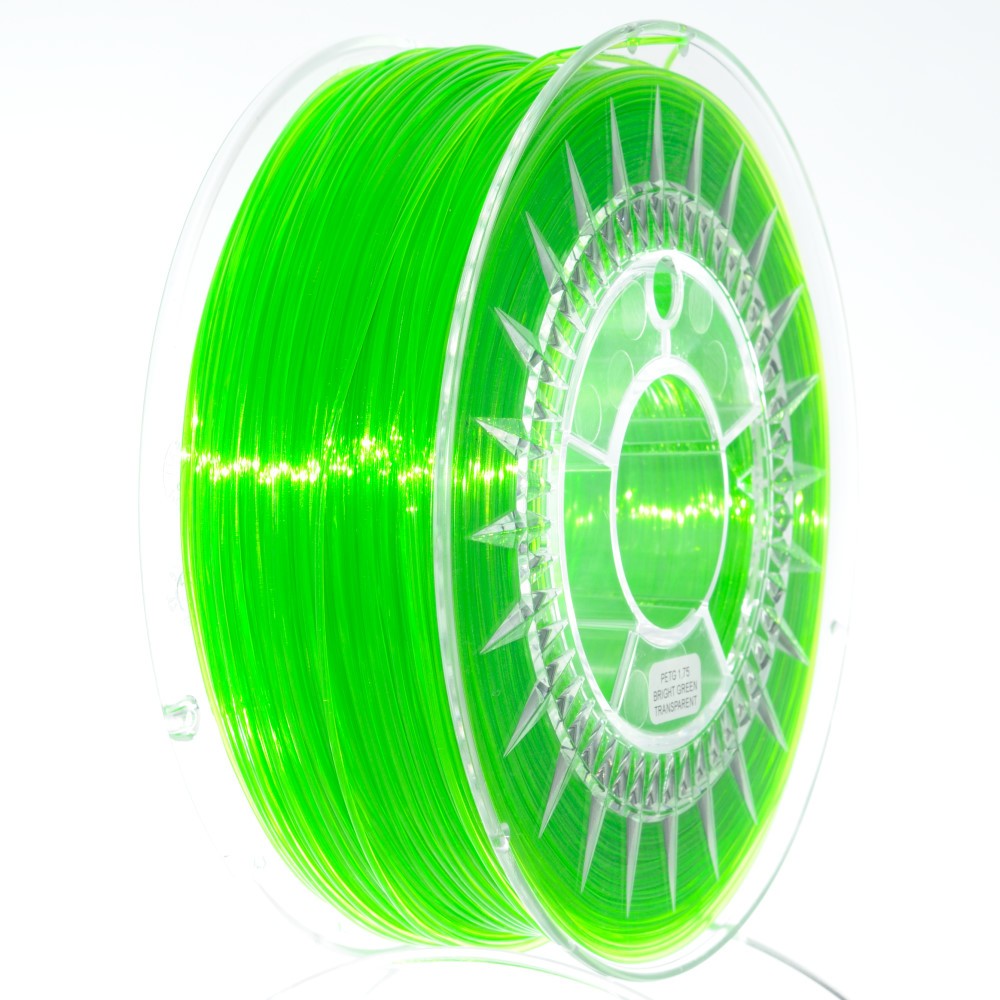 Filament PETG verde stralucitor transparent 1kg ±0,5% 1,75mm