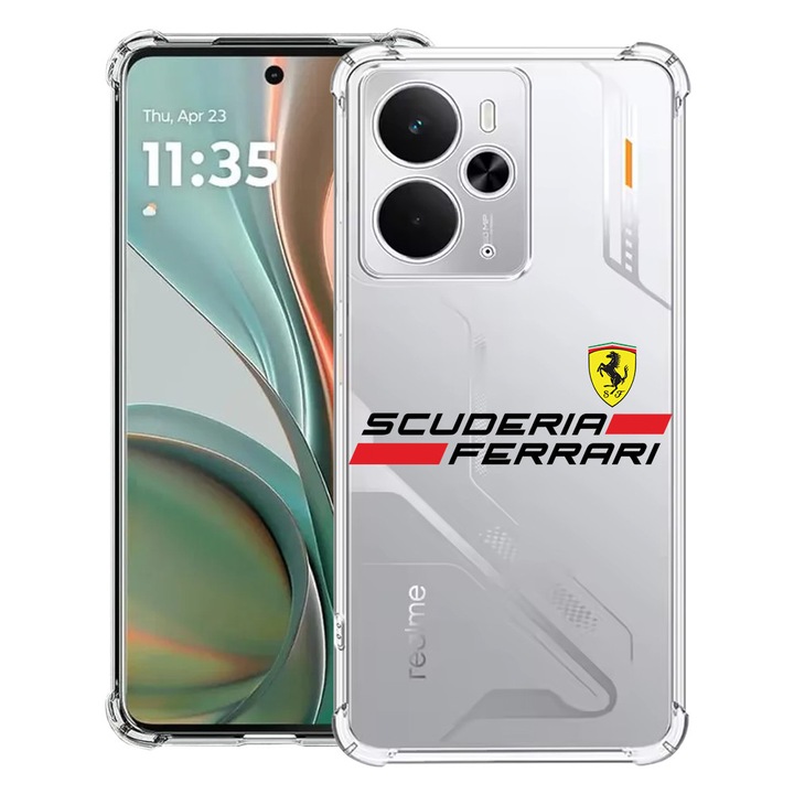 Husă Anti Shock pentru telefon, BestCase, design Ferrari Scuderia, colțuri întărite, TPU, compatibil cu Poco M7 Pro 5G