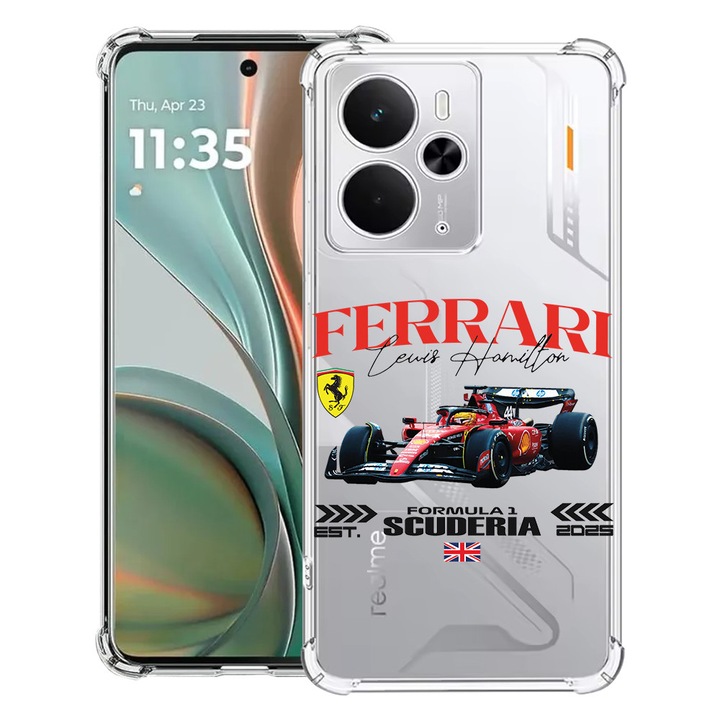 Husa anti shock BestCase design Ferrari Scuderia, colțuri întărite, TPU, pentru Poco M7 Pro 5G