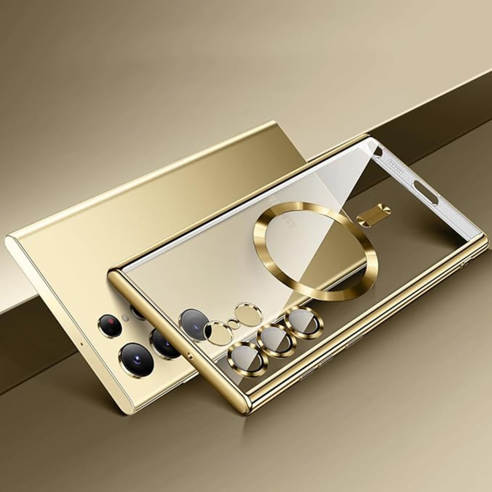 Husa pentru Samsung Galaxy S21 Ultra 5G, SKYDDAR INNOVATION, Luxury Shield Magsafe, Protectie Antisoc, set cu sticker, Roz