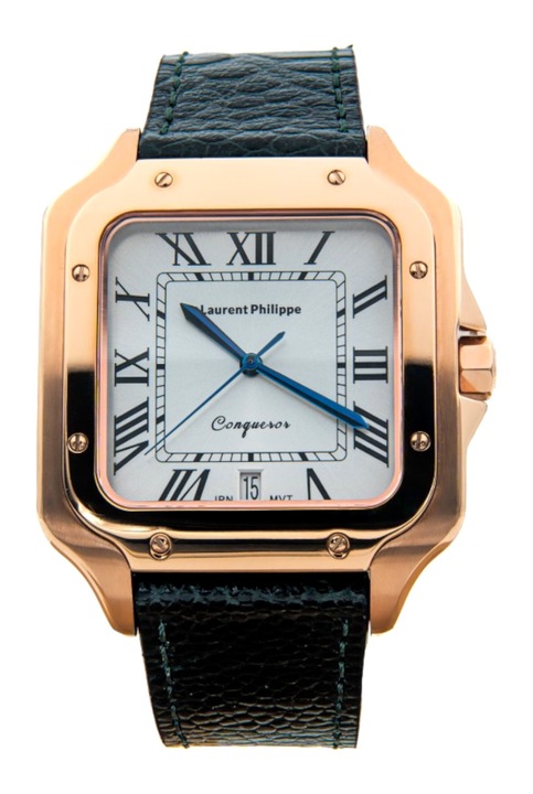 Ceas pentru barbati, Laurent Philippe, Conqueror Spirit Of The Rose - Verde Notturno, 38mm x 27.5mm, Rose Gold