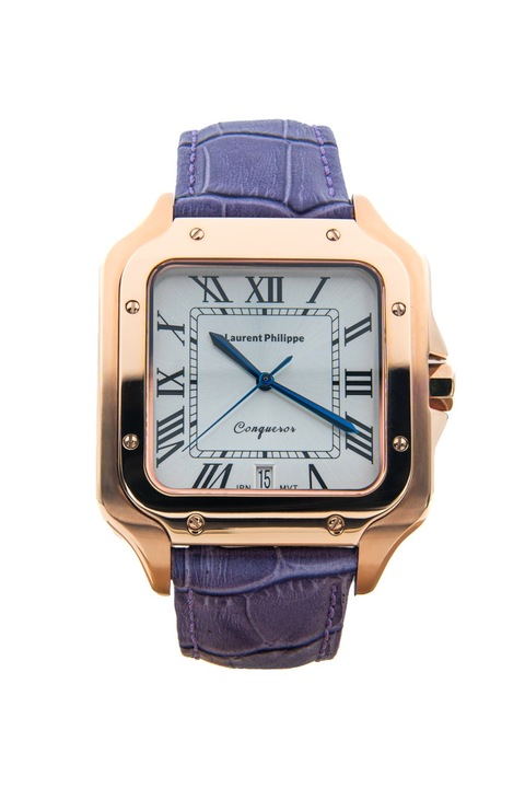 Ceas pentru barbati, Laurent Philippe, Conqueror Spirit Of The Rose - Orchidée Nocturne, 38mm x 27.5mm, Rose Gold