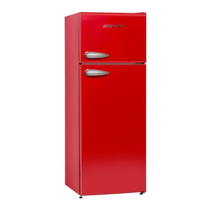 Combina frigorifica Respekta retro KS144VR, 213 l, rosie