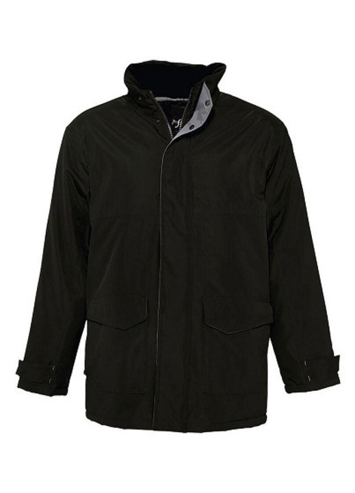 Geaca fleece captusita, tip parka, Sol's, pentru barbati, negru, marimea S