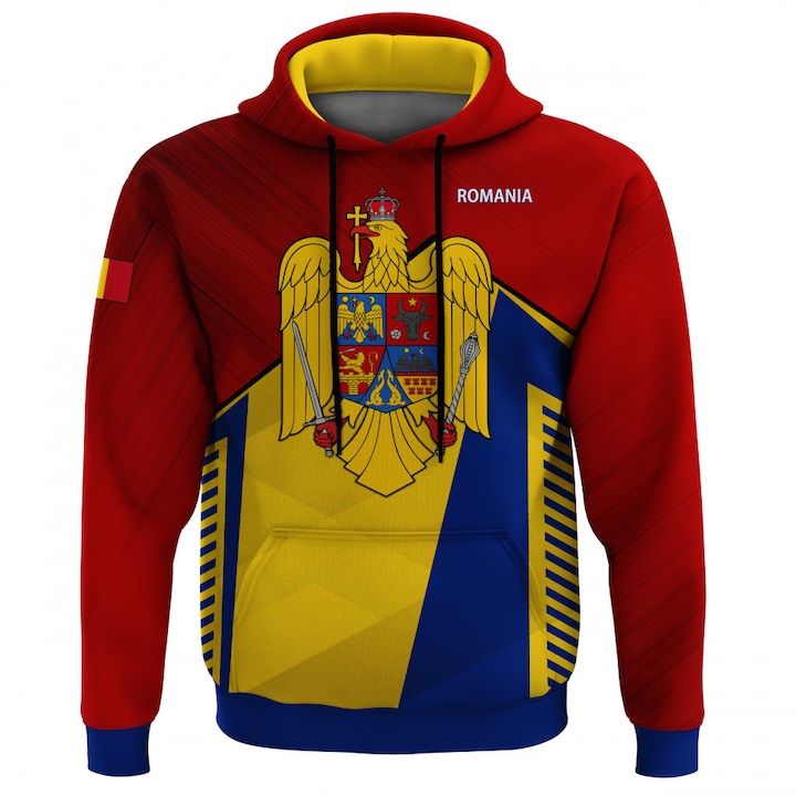 Детски суичър Румъния 2.7.4 с дълъг ръкав, многоцветен