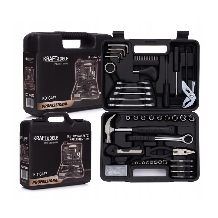 Trusa de scule, chei tubulare, 141 piese, Kraft
