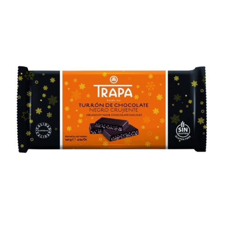 Шоколад Trapa, черен, крисп, 140 гр