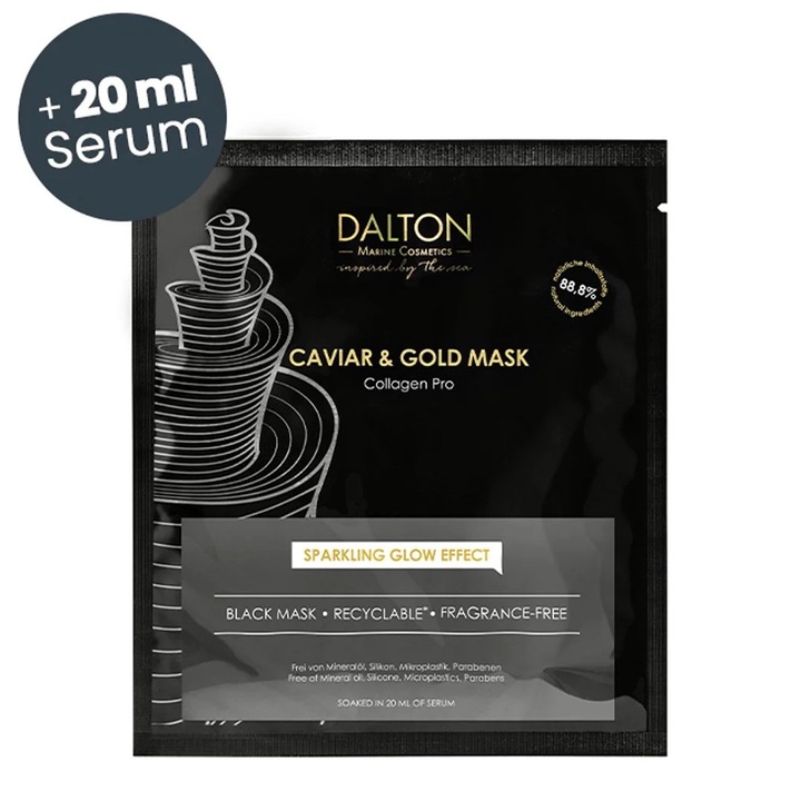 Masca servetel cu aur si caviar Sheet Mask Caviar & Gold Mask