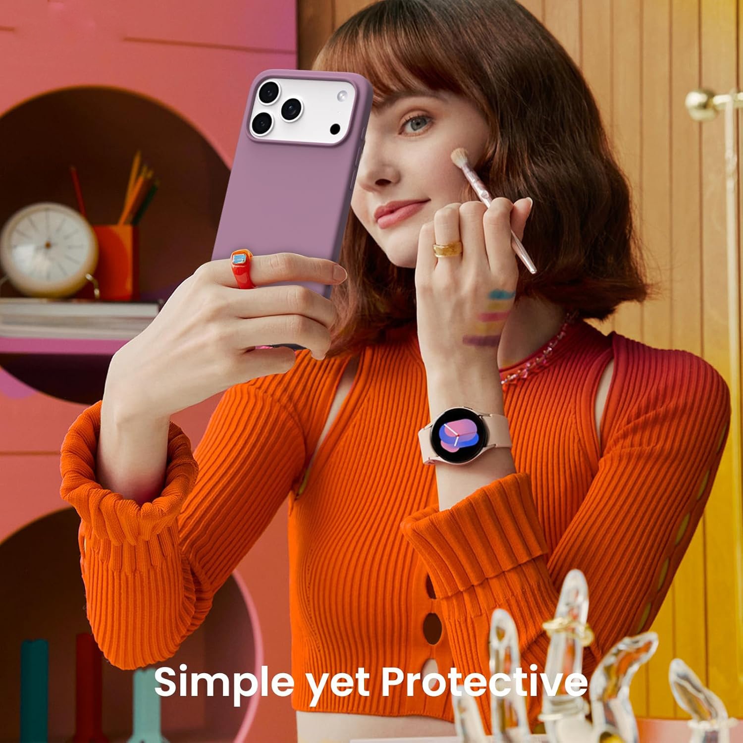 Husa pentru iPhone 17 Pro Max, SIlicon Catifelat Cu Interior Microfibra, Mov lila