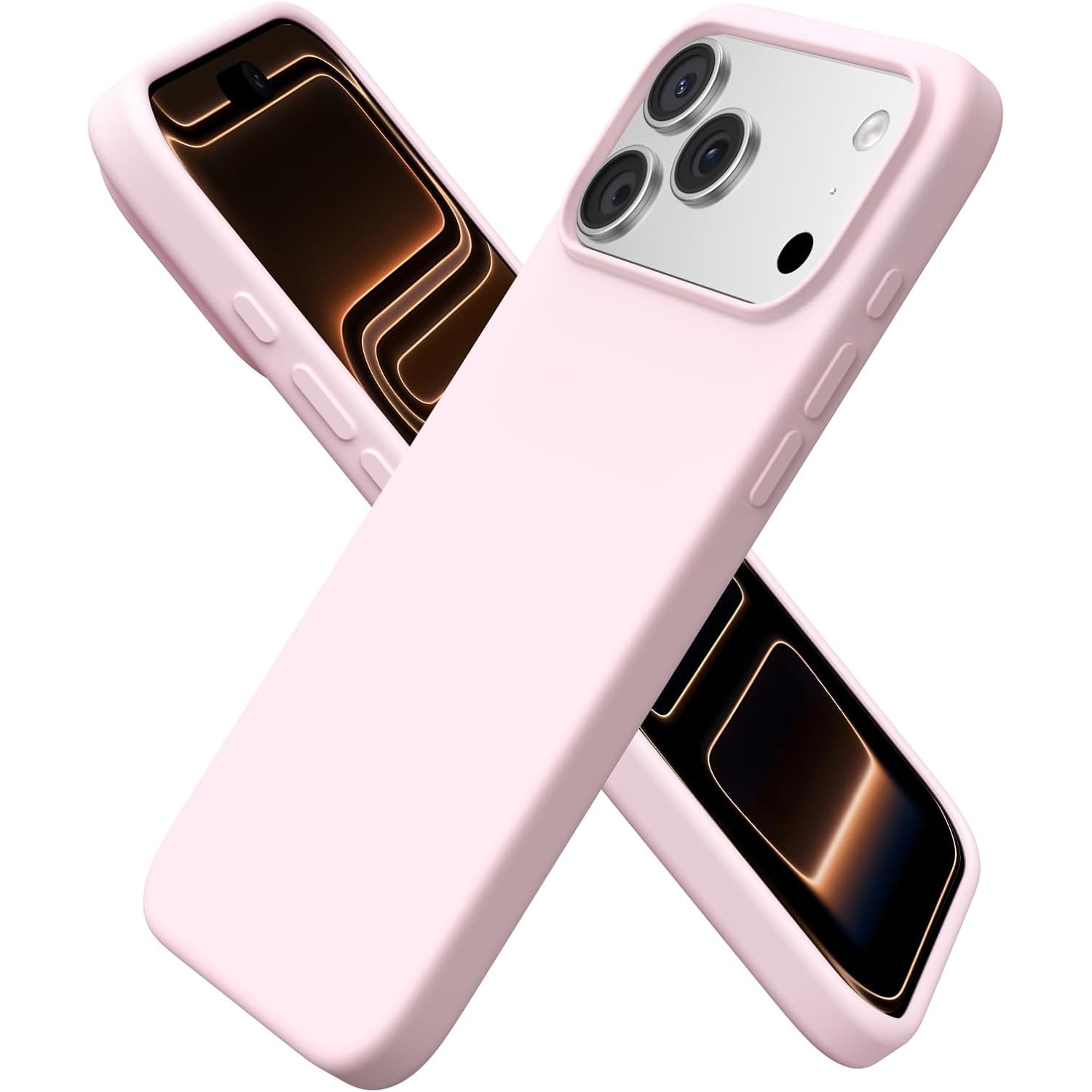 Husa pentru iPhone 17 Pro Max, SIlicon Catifelat Cu Interior Microfibra, Roz deschis