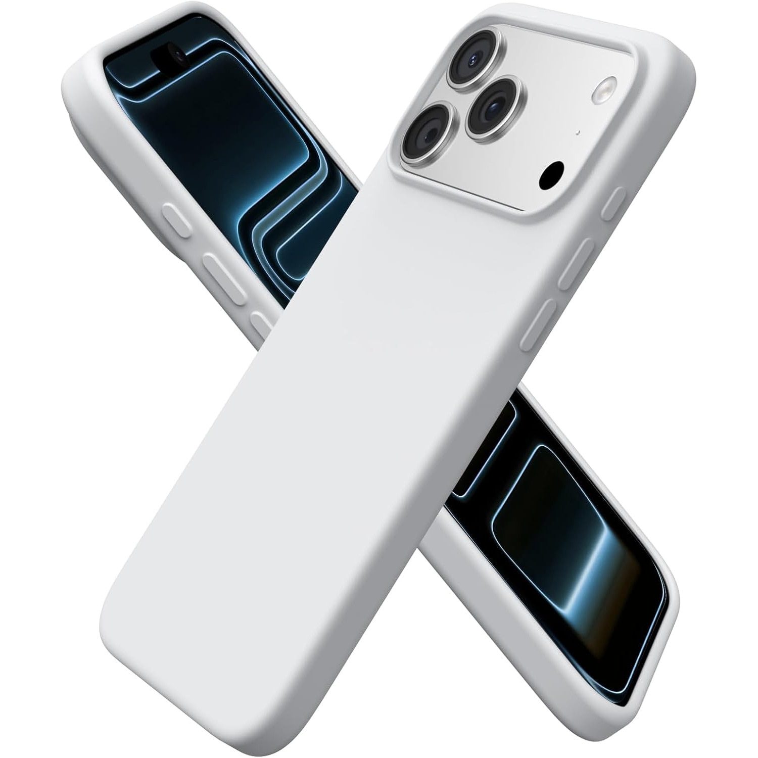 Husa pentru iPhone 17 Pro Max, SIlicon Catifelat Cu Interior Microfibra, Gri deschis