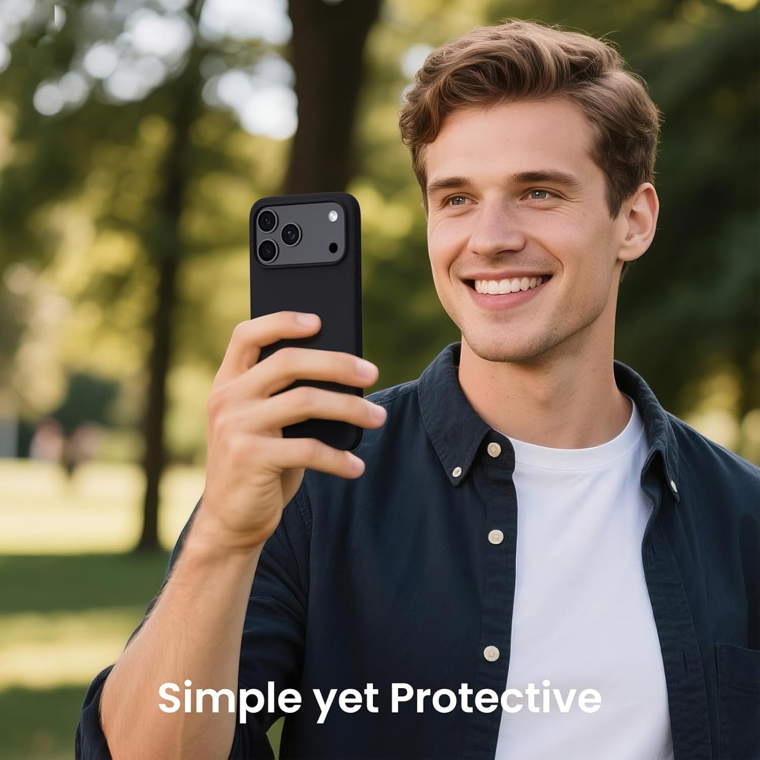 Husa pentru iPhone 17 Pro Max, SIlicon Catifelat Cu Interior Microfibra, Negru