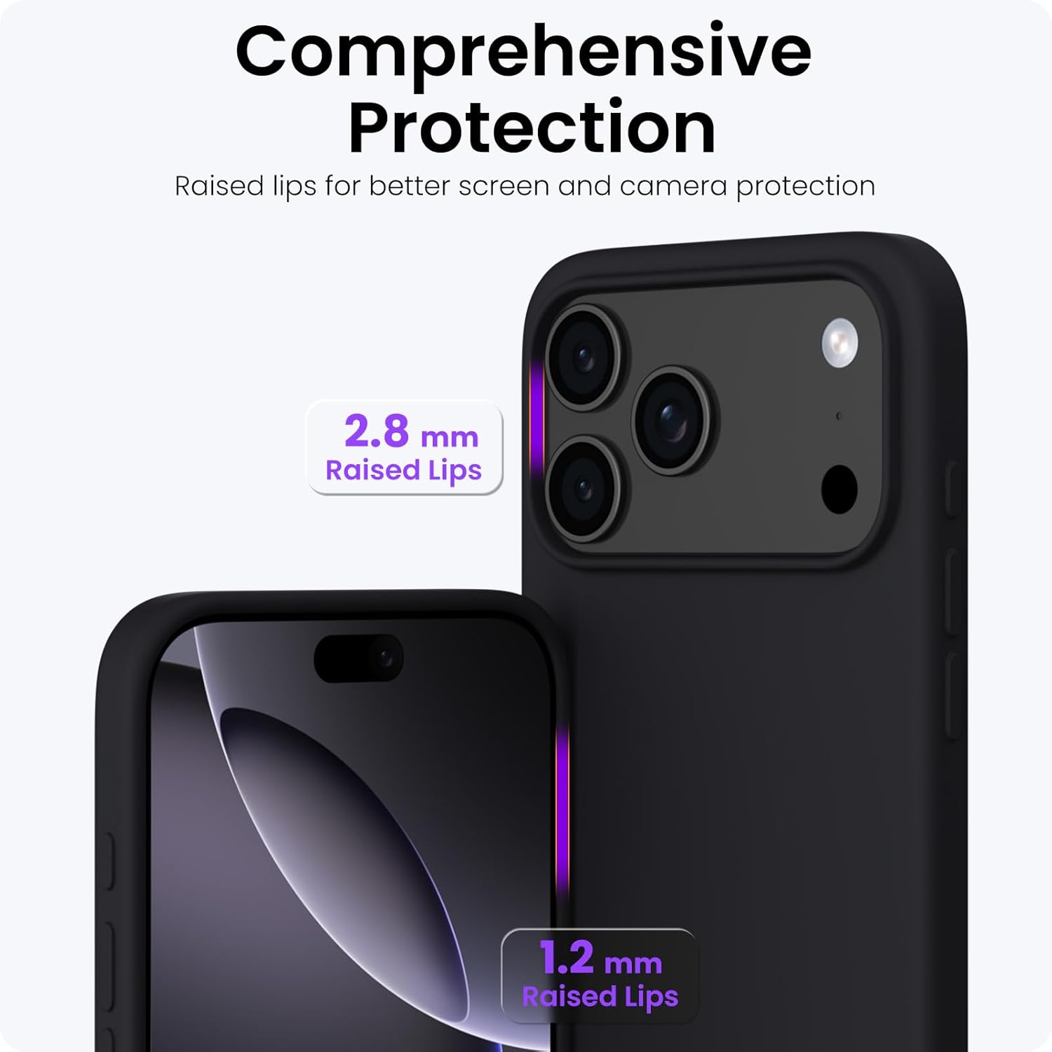 Husa pentru iPhone 17 Pro Max, SIlicon Catifelat Cu Interior Microfibra, Negru