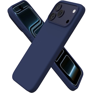 Husa pentru iPhone 17 Pro, SIlicon Catifelat Cu Interior Microfibra, Bleumarin