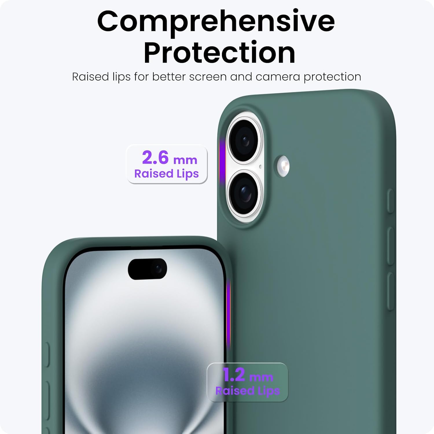 Husa pentru iPhone 17, SIlicon Catifelat Cu Interior Microfibra, Verde inchis
