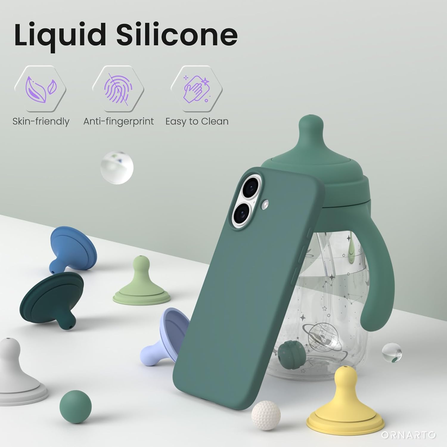Husa pentru iPhone 17, SIlicon Catifelat Cu Interior Microfibra, Verde inchis