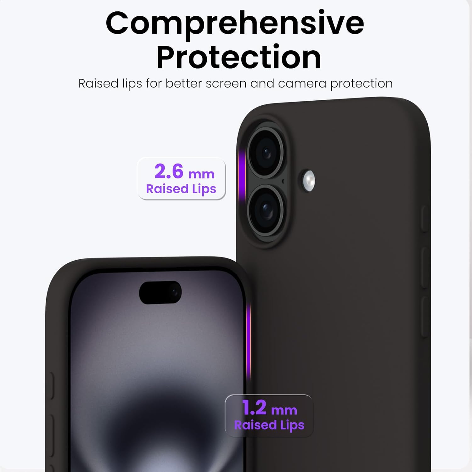 Husa pentru iPhone 17, SIlicon Catifelat Cu Interior Microfibra, Negru