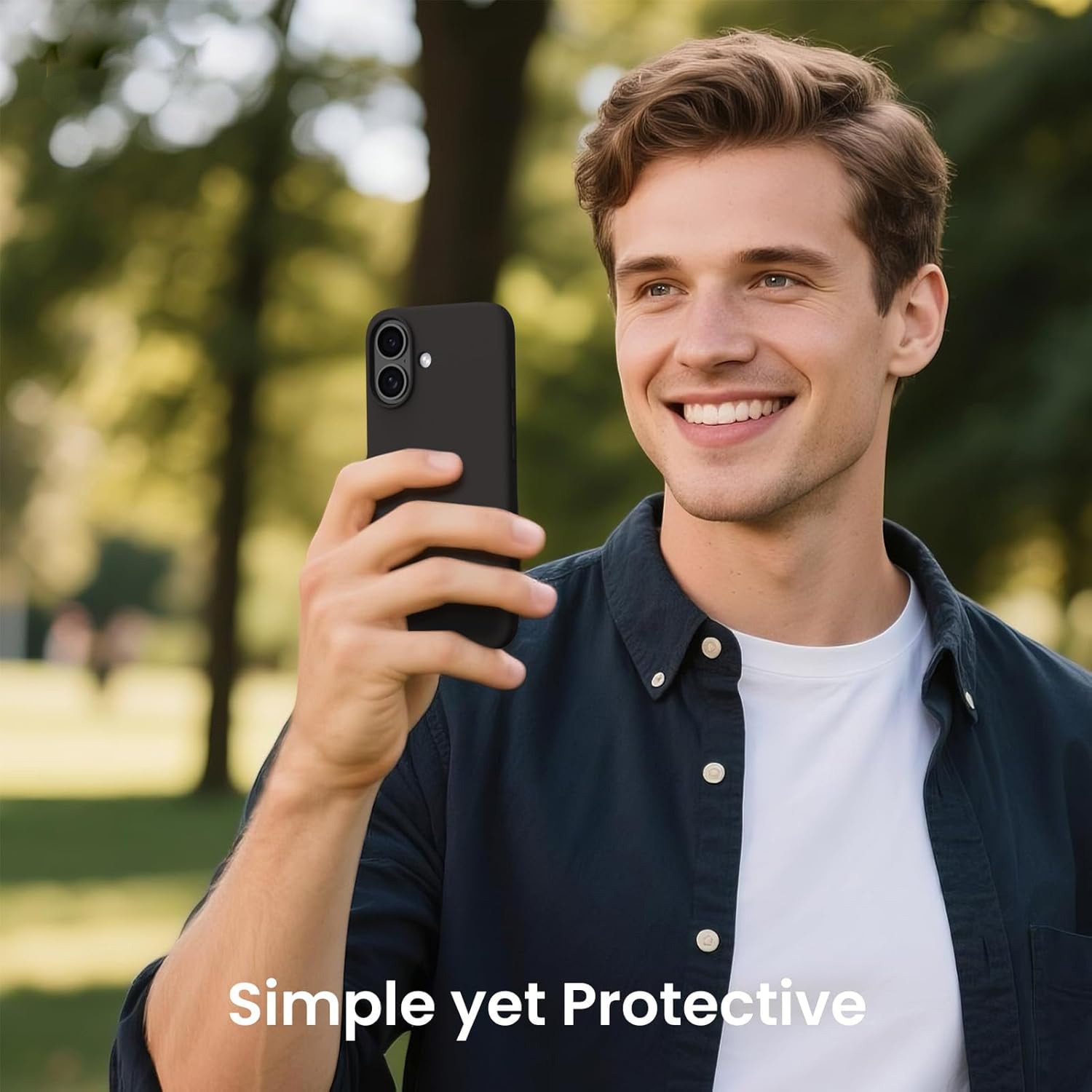 Husa pentru iPhone 17, SIlicon Catifelat Cu Interior Microfibra, Negru