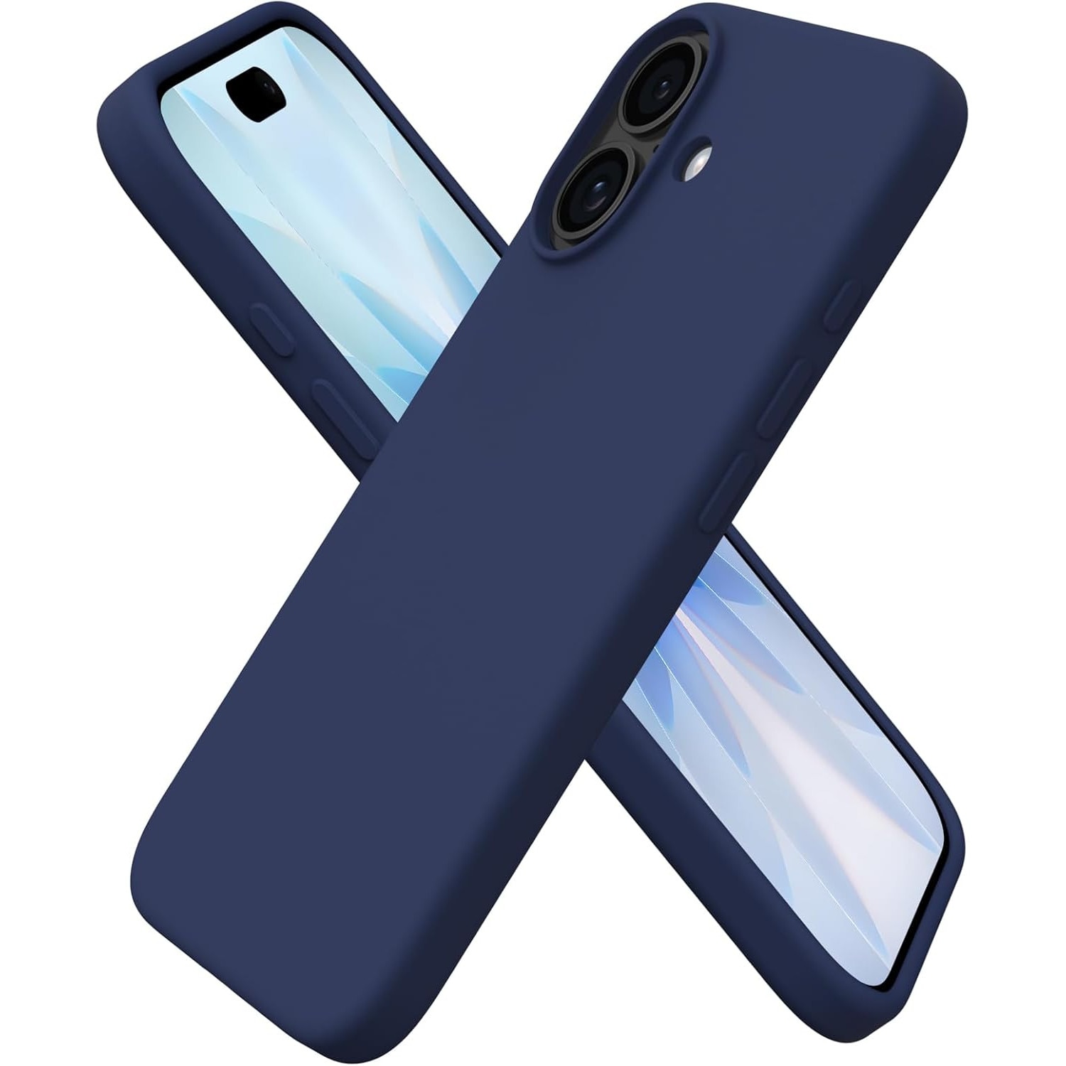 Husa pentru iPhone 17, SIlicon Catifelat Cu Interior Microfibra, Bleumarin