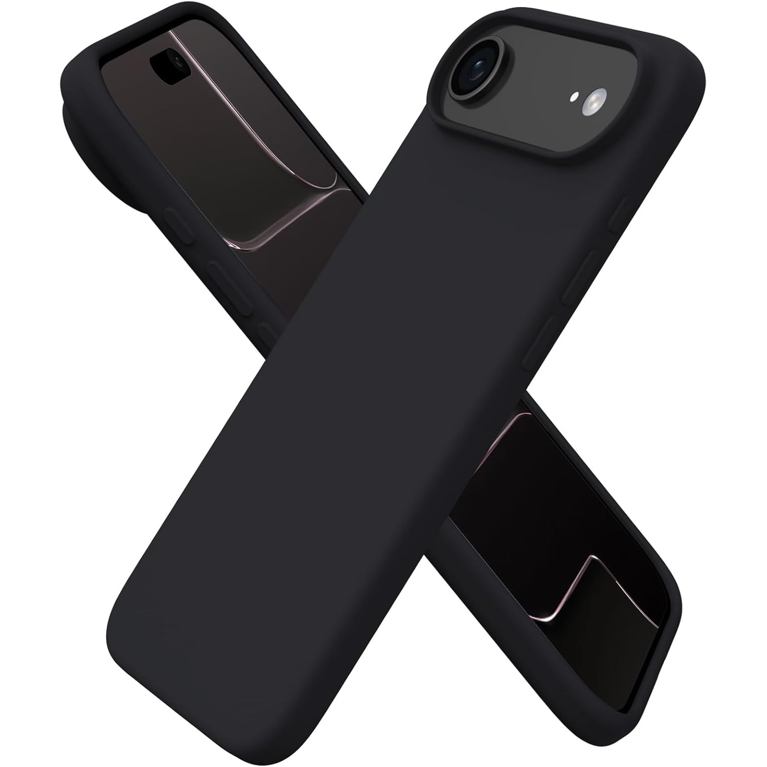Husa pentru iPhone 17 Air, SIlicon Catifelat Cu Interior Microfibra, Negru