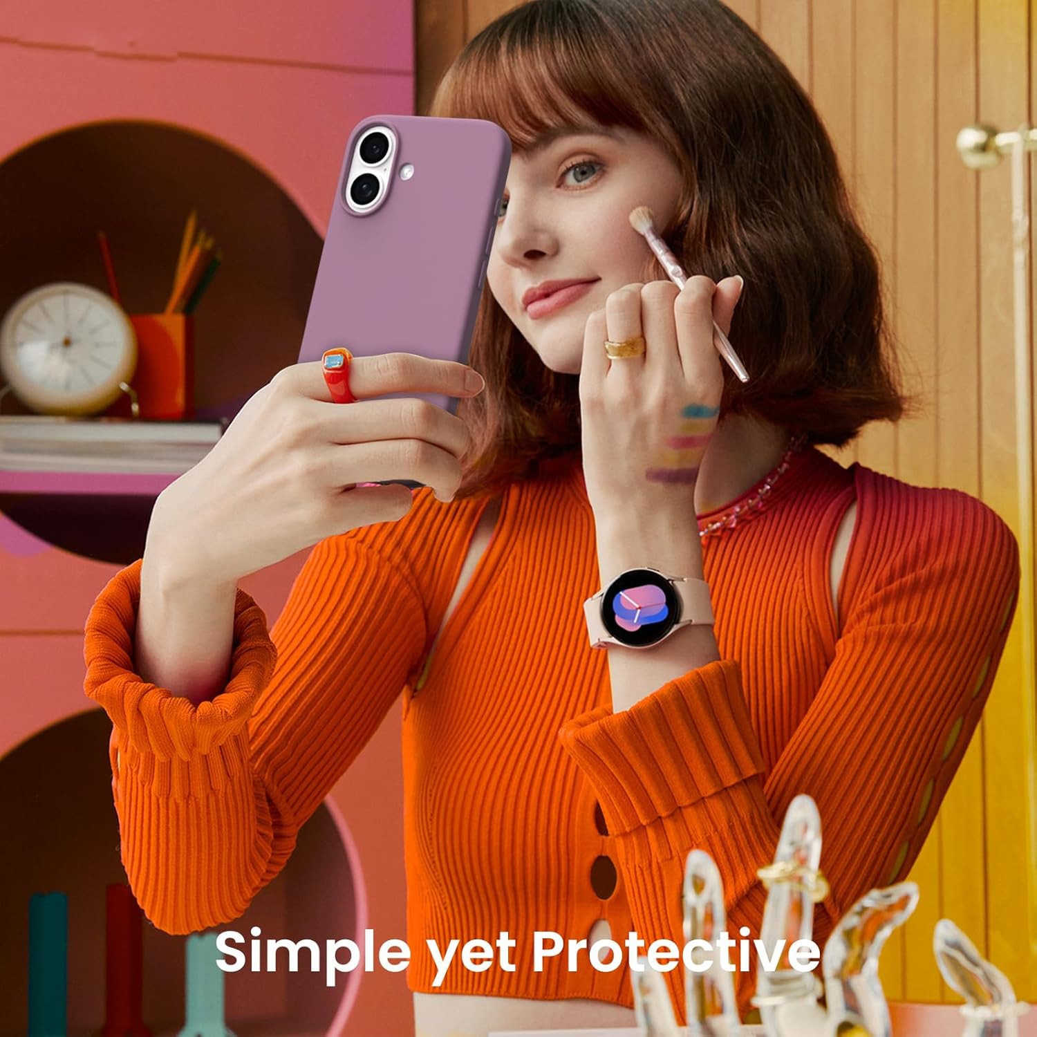 Husa pentru iPhone 17, SIlicon Catifelat Cu Interior Microfibra, Mov lila