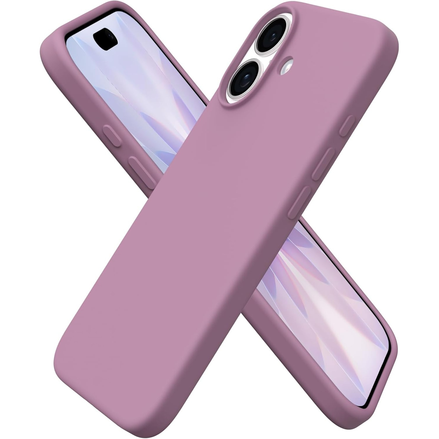 Husa pentru iPhone 17, SIlicon Catifelat Cu Interior Microfibra, Mov lila