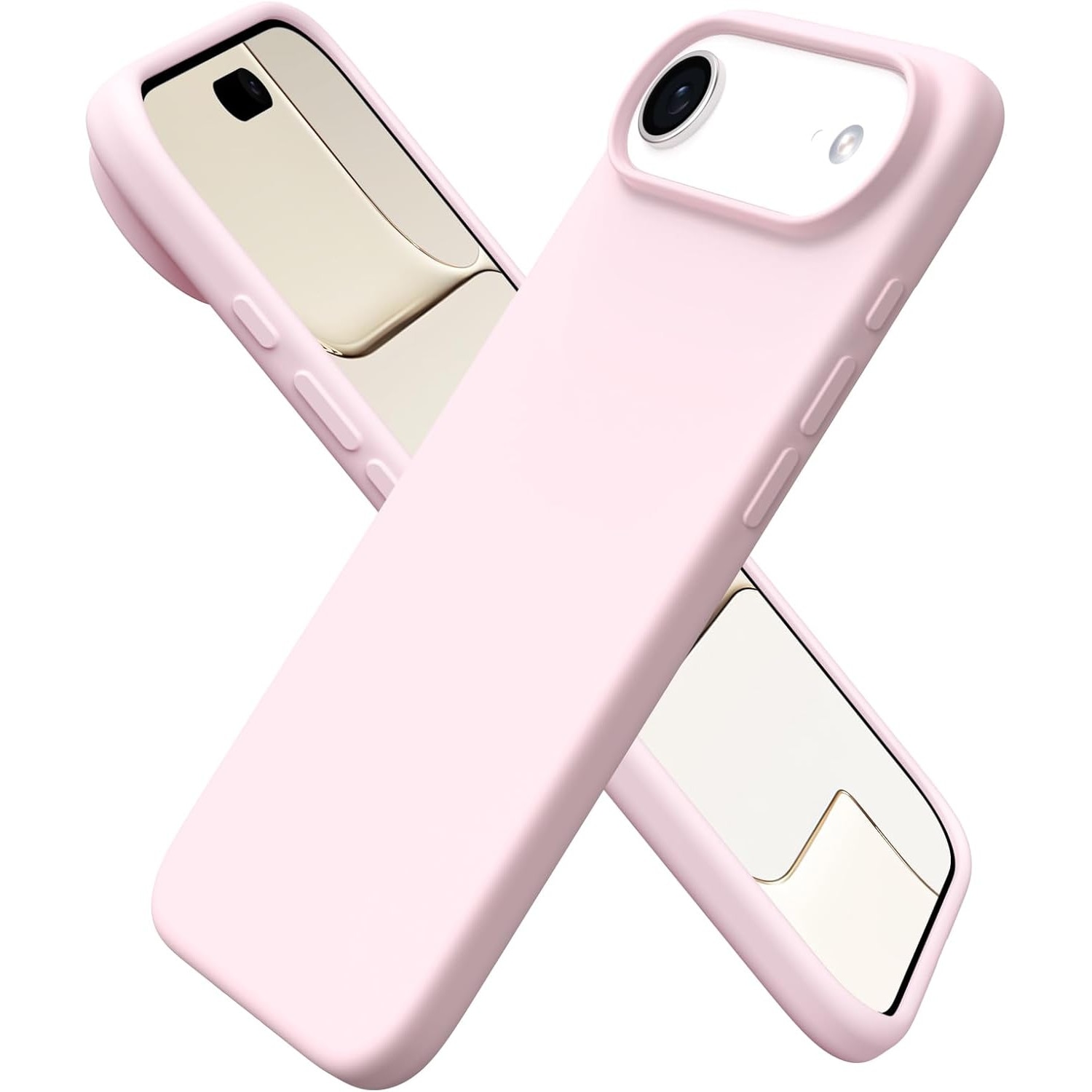 Husa pentru iPhone 17 Air, SIlicon Catifelat Cu Interior Microfibra, Roz deschis