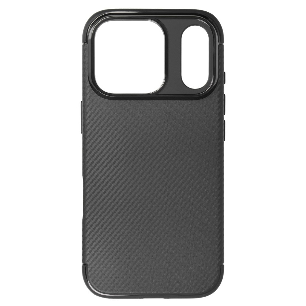 Husa de silicon TPU compatibila cu iPhone 17 Pro, Carbon Design Autofocus, Ultra Protect, Anti-Soc / Negru