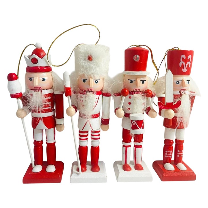 Spargatorul de nuci din lemn, decoratiune Craciun 13x3.5cm -set 4buc