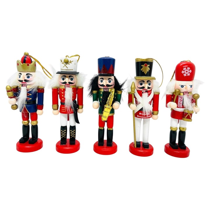 Spargatorul de nuci din lemn, decoratiune Craciun 14x4cm -set 5buc