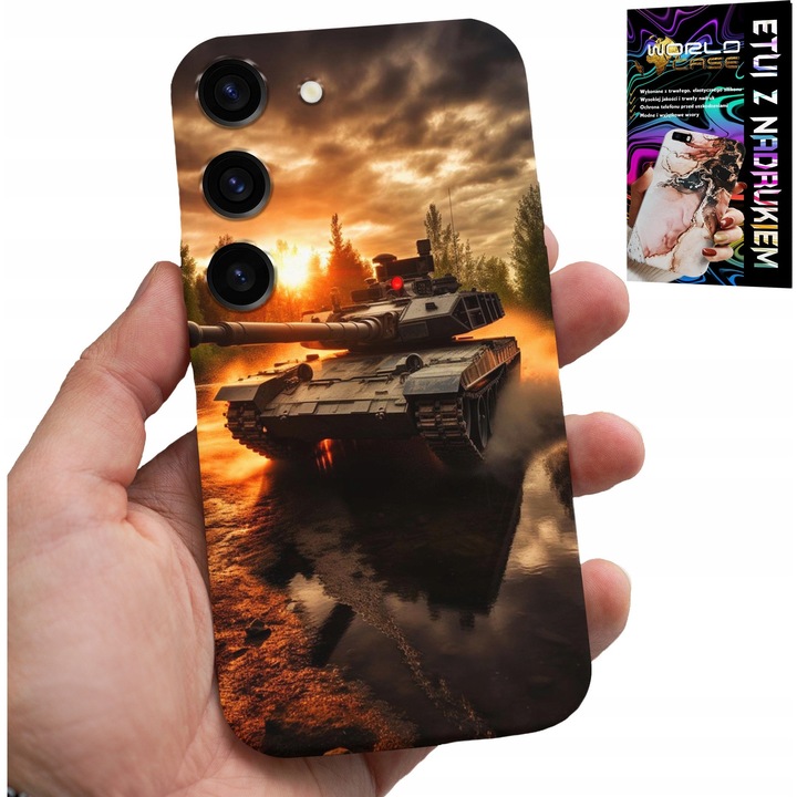Tok Samsung Galaxy S23-hoz, World Case, katonai, teljes színnyomás, szilikon