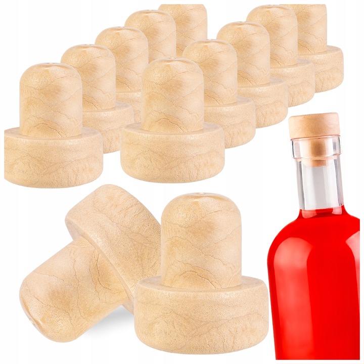 Комплект синтетични тапи тип гъба, стъклени, издръжливи и функционални, безопасни за храни, херметично затваряне, лесно приложение, естетичен завършек, 21.5 мм, 100 бр.