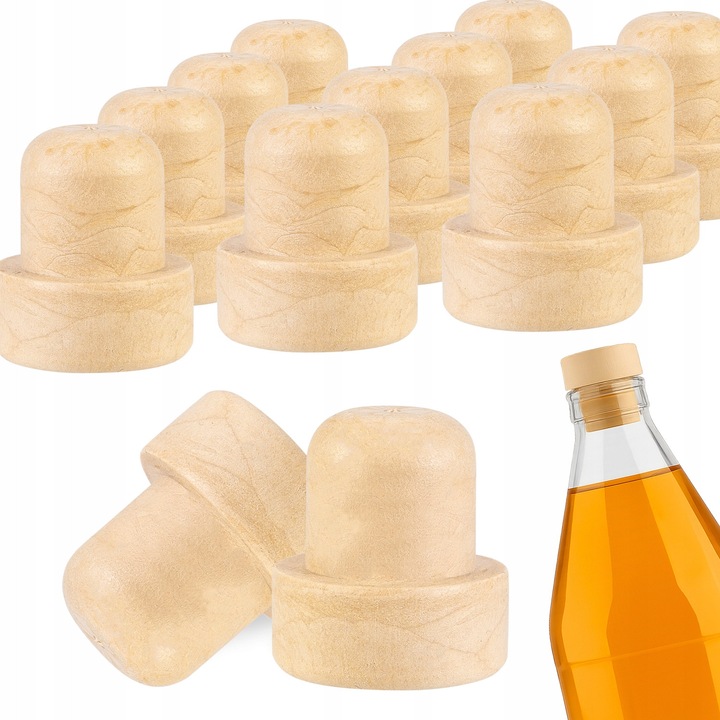 Set Dopuri Sintetice, SuperButelki, Diametru Tijei 21 mm, Util Pentru Prepararea Vinului Si A Lichiorurilor, De Inalta Calitate, Durabil Si Rezistent, Sigur Pentru Alimente, Usor De Utilizat, Executie Estetica, 50 Buc