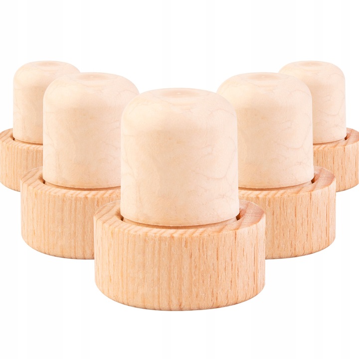 Set Dopuri Sintetice Tip Ciuperca Cu Cap De Lemn, De Sticla, Reutilizabile, Durabile, Diametru 19.5 mm X Inaltime 34 mm X Latime Cap 29 mm, 10 Buc