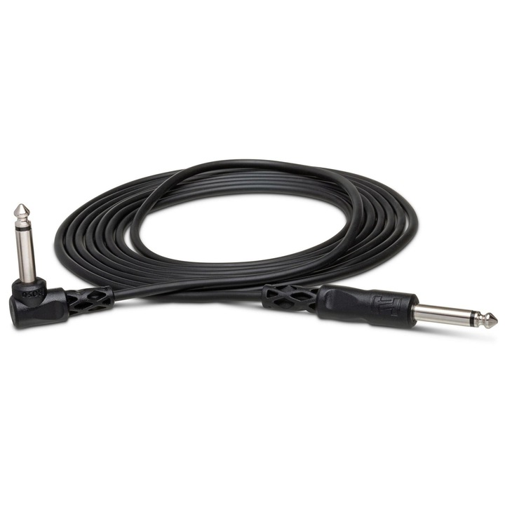 Hosa CPP-103R - Jack 6.35mm Monó Apa Jack 6.35mm Monó Apa 90 fokos - 0.9m, Fekete