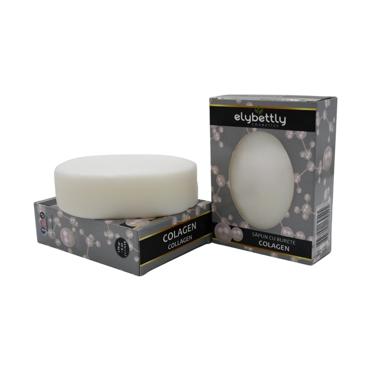 Натурален сапун Elybettly с гъба, Колаген, 170 гр