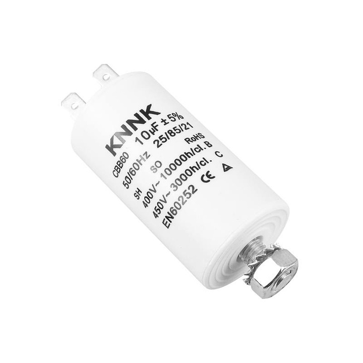 Condensator faza motor SE CBB60 10uF 450VAC cilindric 64x34mm
