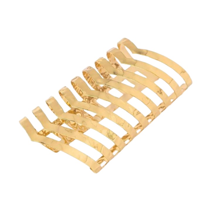 Bratara de mana aurie stil egiptean, Aliaj metalic, Auriu