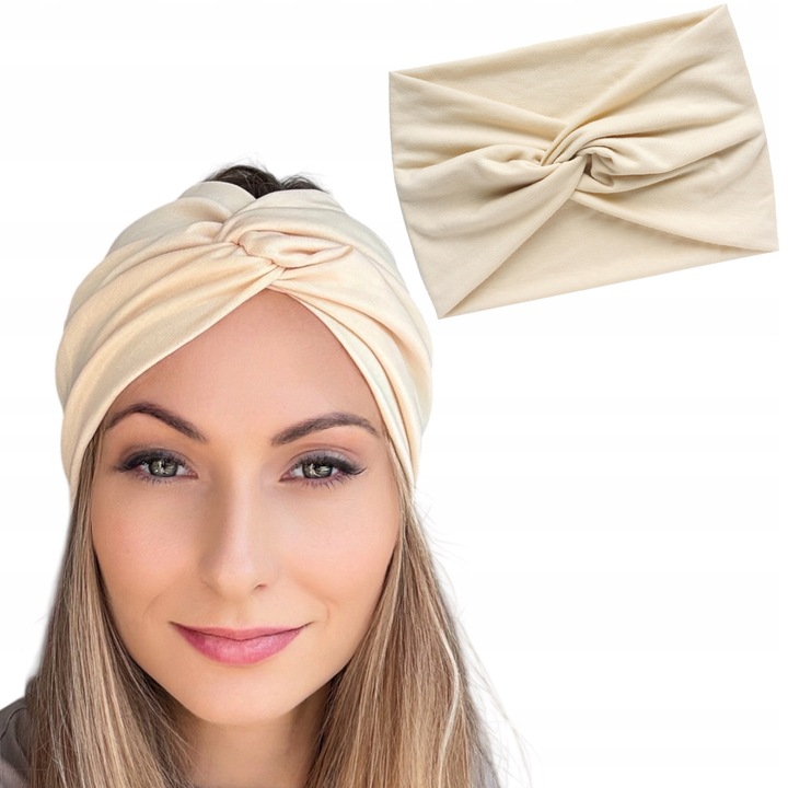 Лента тюрбан, Inger mic, W1004, бежов, класически