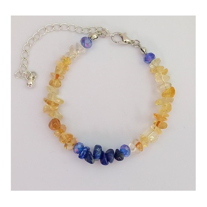 Bratra lucrata manual din Cristale de Citrin si Lapis Lazuli