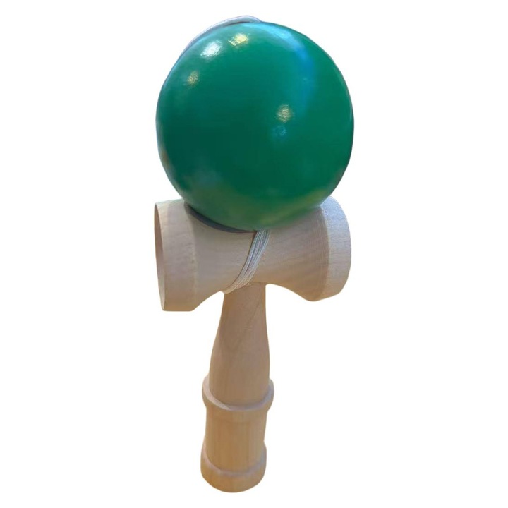 Kendama Professional 18cm @Amto Universal, Tompa botvég, gyerekeknek biztonságos, Zöld labda