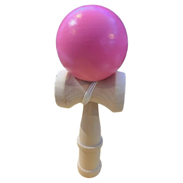 Kendama Professional 18cm @Amto Universal, Tompa botvég, biztonságos gyerekeknek, Rózsaszín labda