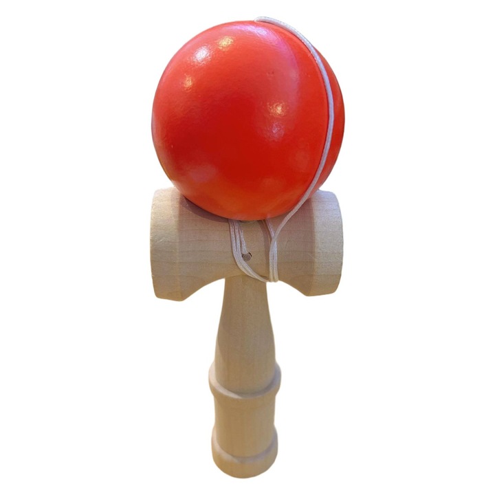 Kendama Professional 18cm @Amto Universal, Tompa botvég, biztonságos gyerekeknek, Narancssárga labda