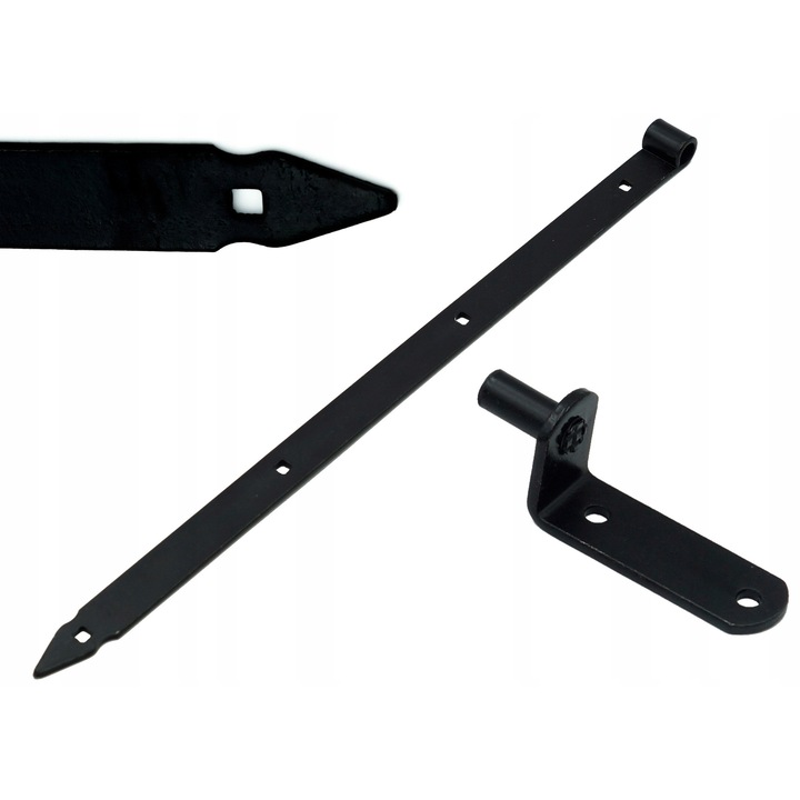 Set De Zavoare Cu Carlige Pentru Prindere, Feinz, Material Otel, Suprafata Vopsita, Distanta Intre Gauri 220 mm, Diametrul Tijelor Carligului 20 mm, Dimensiuni 1200 x 60 x 6 mm, Negru