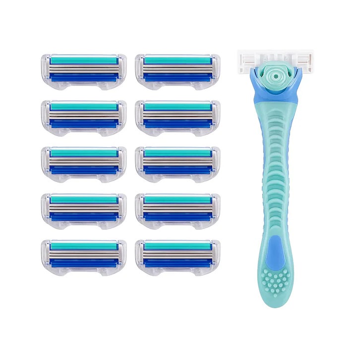 Aparat De Ras Max 6 Lame Cu 10 Rezerve, Banda Lubrifianta, Maner Ergonomic Antialunecare, Barbierit Precis Si Confortabil, Unisex, SP-462