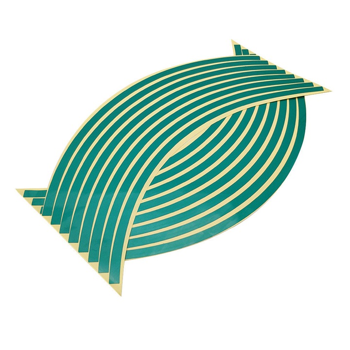 Set Autocolante Reflectorizante pentru Jante 17''/18'' Motocicleta – 16 Bucati, Verde